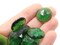 12 19mm Faceted Round Green Vintage West Germany Plastic Cabochons